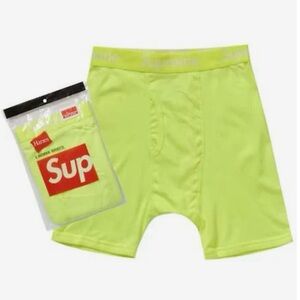 Supreme Hanes Boxer Briefs (2 Pack) Fluorescent Yellow